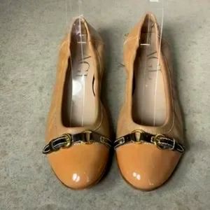 AGL ATTILO GIUSTI LEOMBRUI MONIKA BEIGE BUCKLE CAPTOE BALLERINA SHOES SZ.36